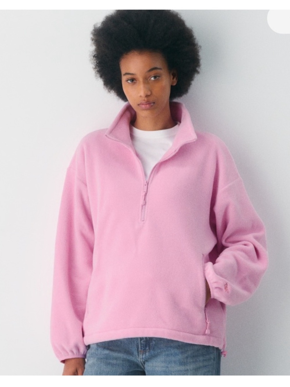Aritzia TNA Mellow Mockneck in Morganite Pink